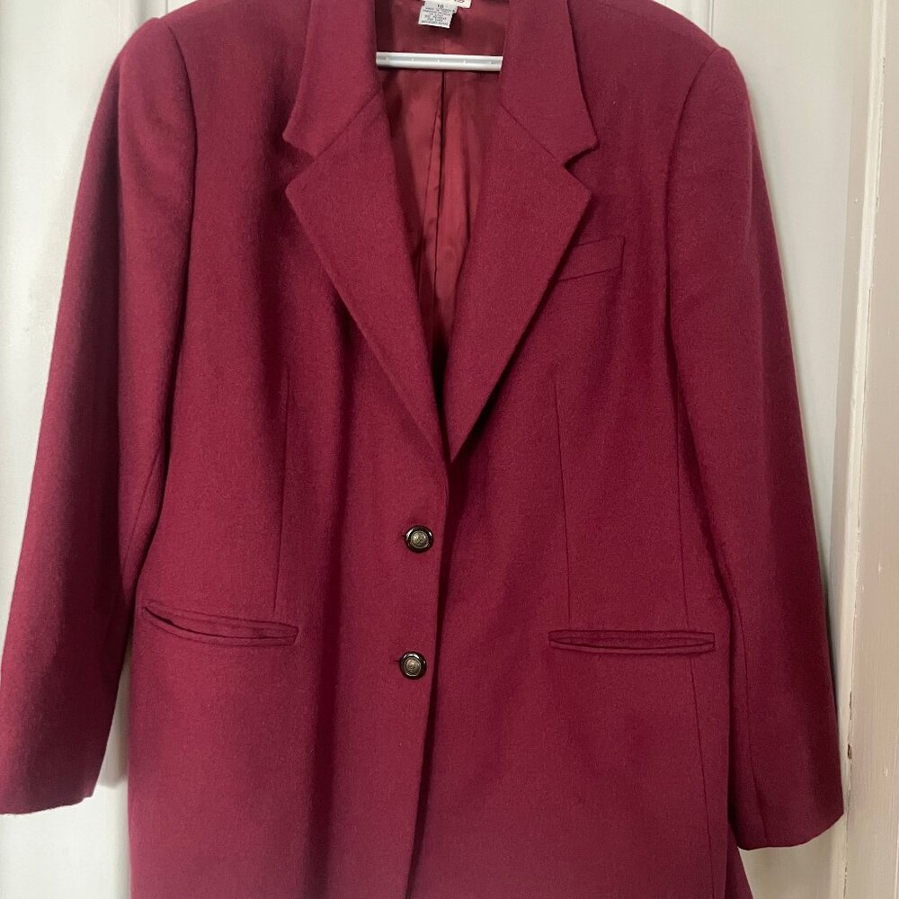 Womens Talbots 100 % camel hair Blazer red made in Italy size 18
